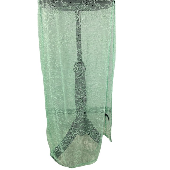 Free People Lace Applique Maxi Dress, mint green,floral design,Large, New - Picture 7 of 14